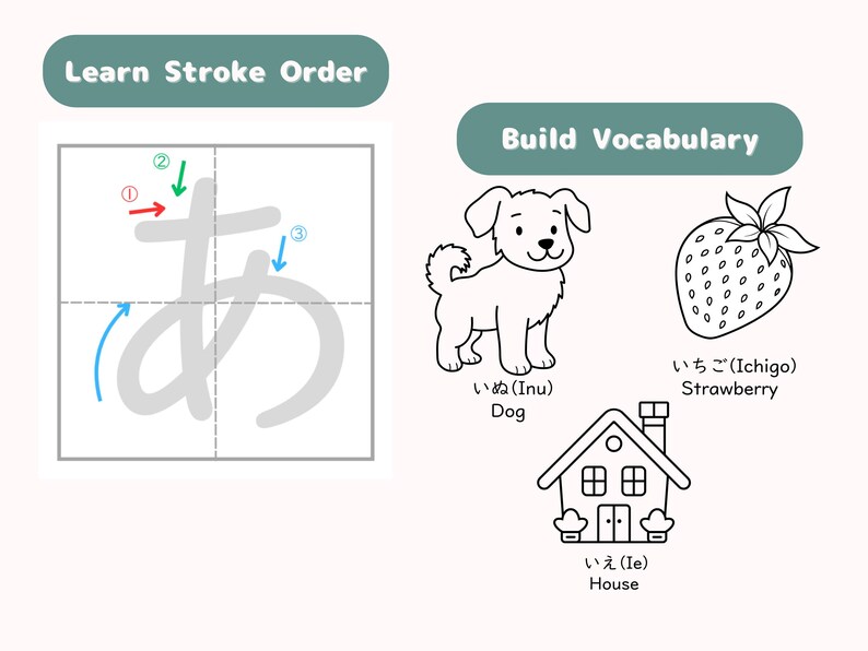 Japanese Hiragana Worksheet - Etsy