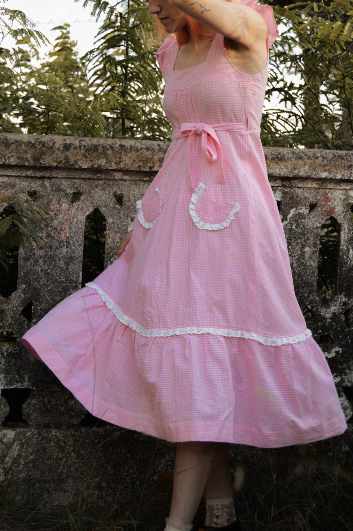 Vintage 70s Gingham Ruffles Dress Vintage Vichy Prairie - Etsy