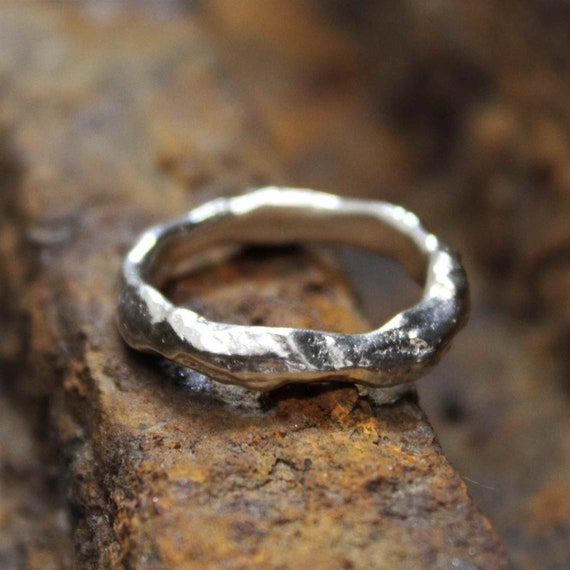 toren Harde ring overschreden Molten Volcanic Silver Irregular Shape Ring Unique Recycled - Etsy