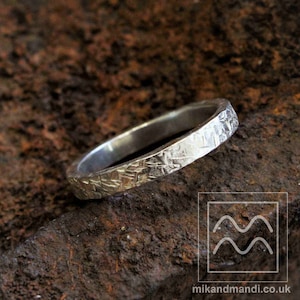 Chunky Sterling Silver Distressed Stacking Ring | Textured Sterling Silver Ring | Chunky Stacker | The Edge Ring