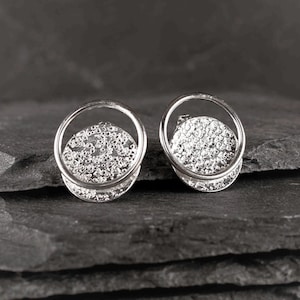Silver Circle Disc Stud Earrings | Battered Sterling Textured Disc Studs | Hammered Circle Stud
