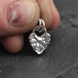 Raw Heart Sterling Silver Necklace | Organic Heart Chain | Unusual Textured Heart Pendant