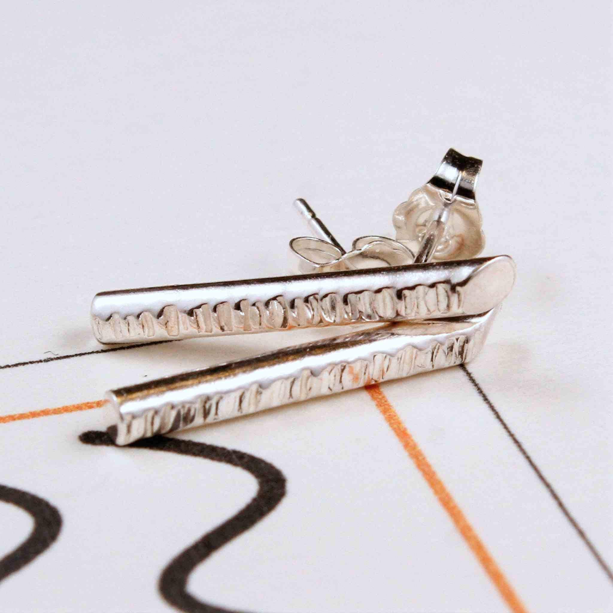 Orecchini A Perno In Argento Sterling 925, Borchie A Forma Di Scheggia