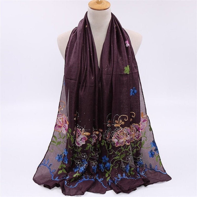 Purple Beaded Scarf main image 0
