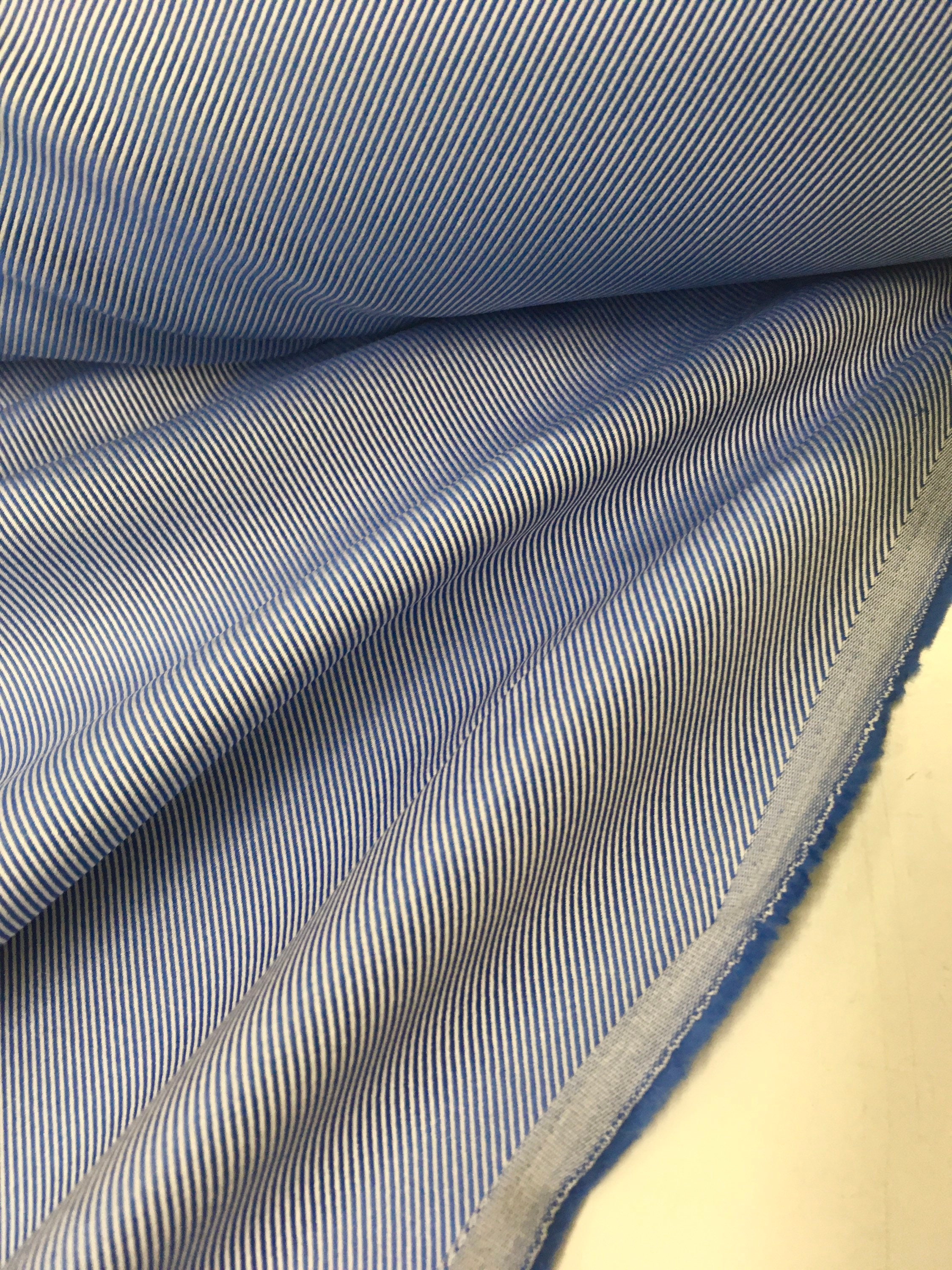 Premium Italian Cotton Twill Shirting Fabric by the yard Blue Etsy