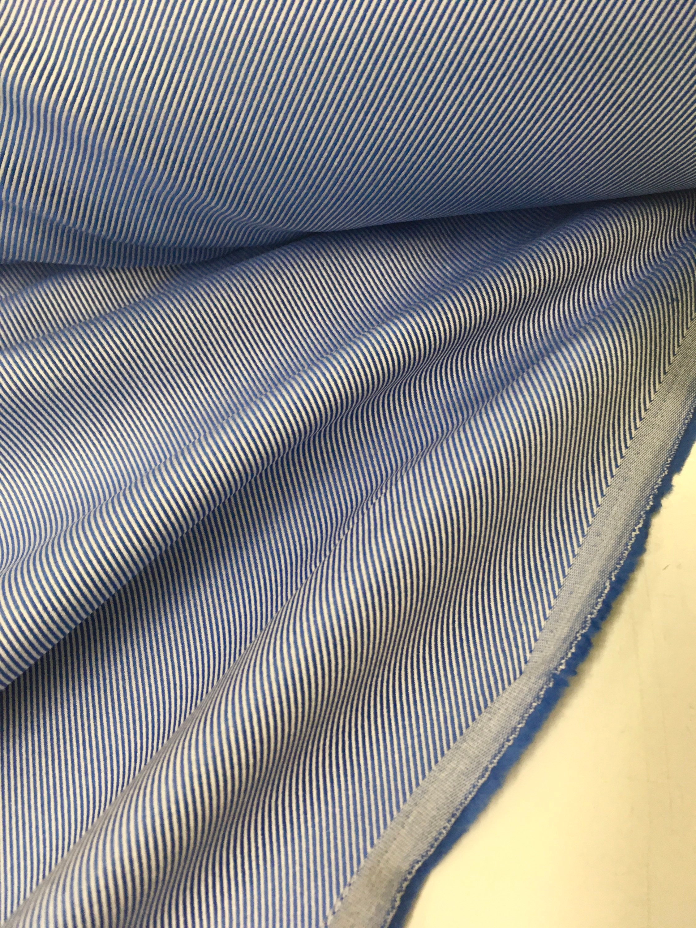 Premium Italian Cotton Twill Shirting Fabric by the yard Blue | Etsy