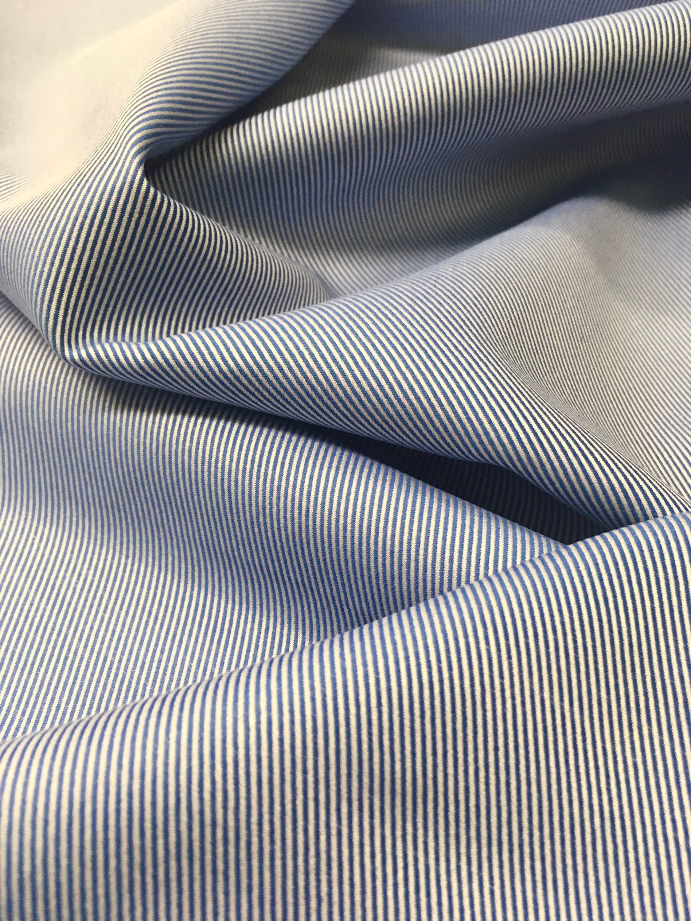 Premium Italian Cotton Twill Shirting Fabric by the yard Blue Etsy