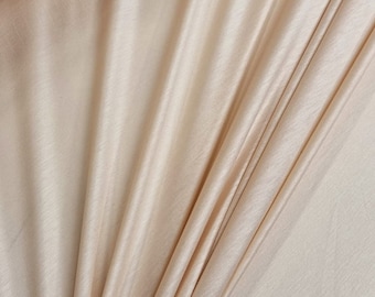 Viskose-Seiden-Strickstoff, Naturhautbeige, 176 cm breit, weicher Jersey für Kleider