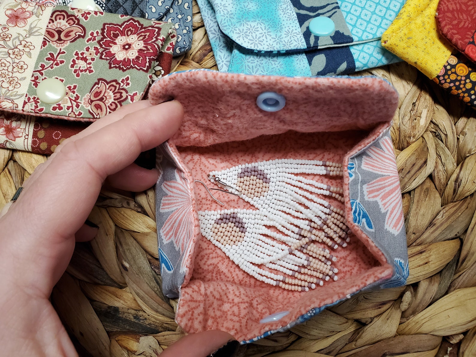 Earring Pouch. Earring Keeper. Fabric Jewelry Case. Travel Etsy