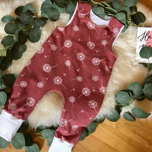 Romper girls Dandelion RED Handmade NEW Size 50 56 62 68 74