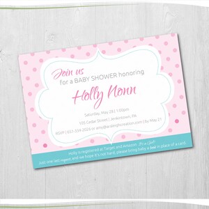 Baby Shower Invites: Pink Dots
