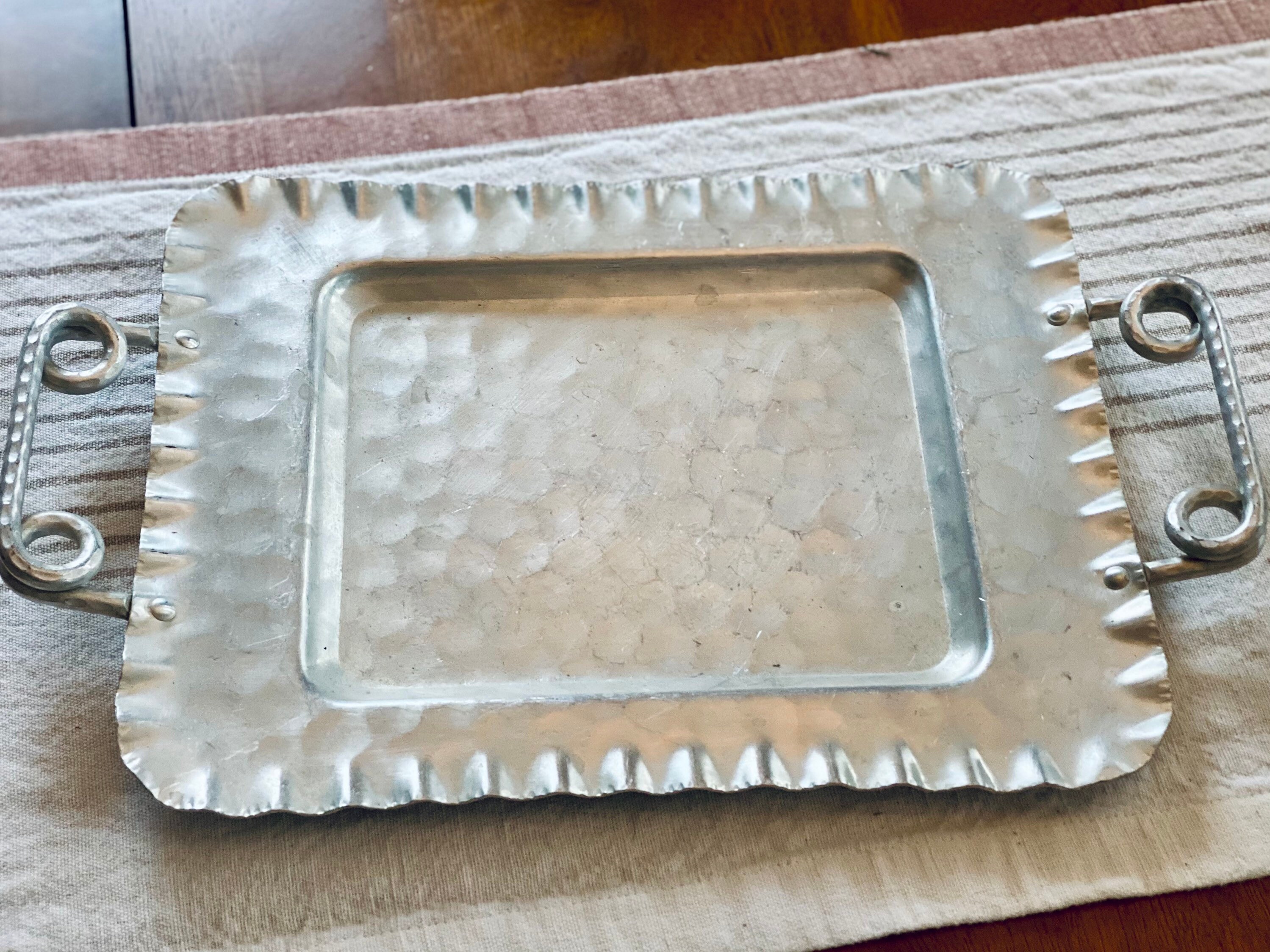 Cromwell Hand Wrought Aluminum Serving Tray Etsy New Zealand