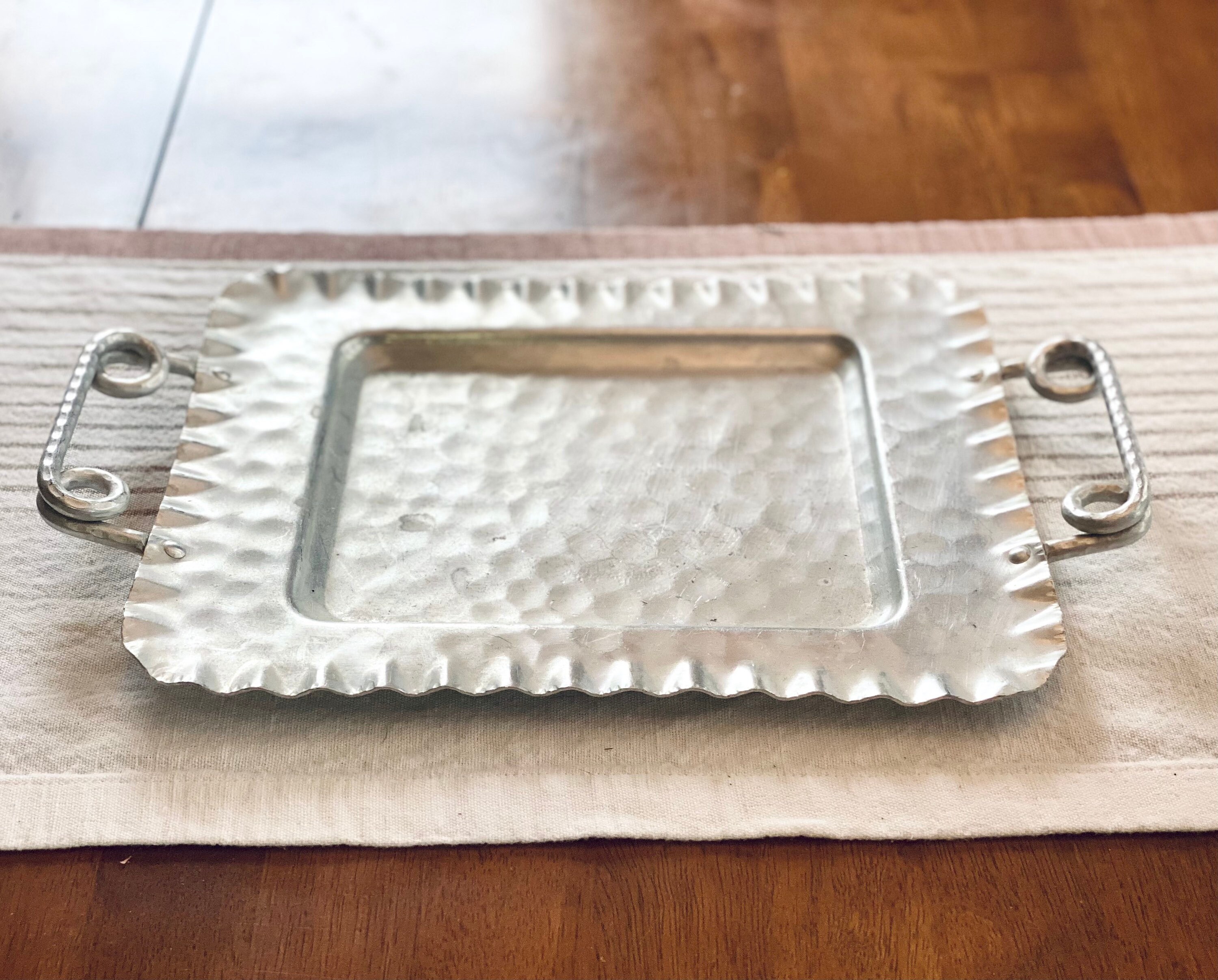 Cromwell Hand Wrought Aluminum Serving Tray Etsy New Zealand