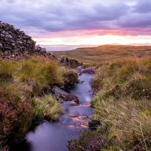 Impressão de fotografia de belas artes do pôr do sol de Western Snowdonia