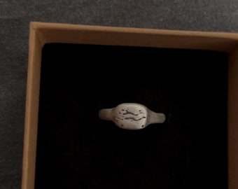 Strukturerad silverring för kvinnor – Handgjord 999 fint silvervågmönster – Unik ekologisk ring handgjord i Tyskland