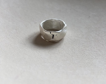 Handgjord silverring för kvinnor – Organiskt 999 fint silverband – Unik bohemisk statementring – Hantverkssmycken