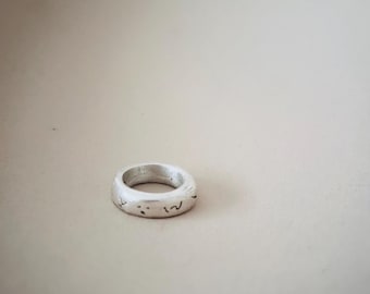 ekologisk silverring 'Aguas Verdes' handgjord 999 silver