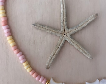 Pärlhalsband 'halvmånesolnedgång' färgglatt med halvmånearmband Godis Y2K Färgglatt