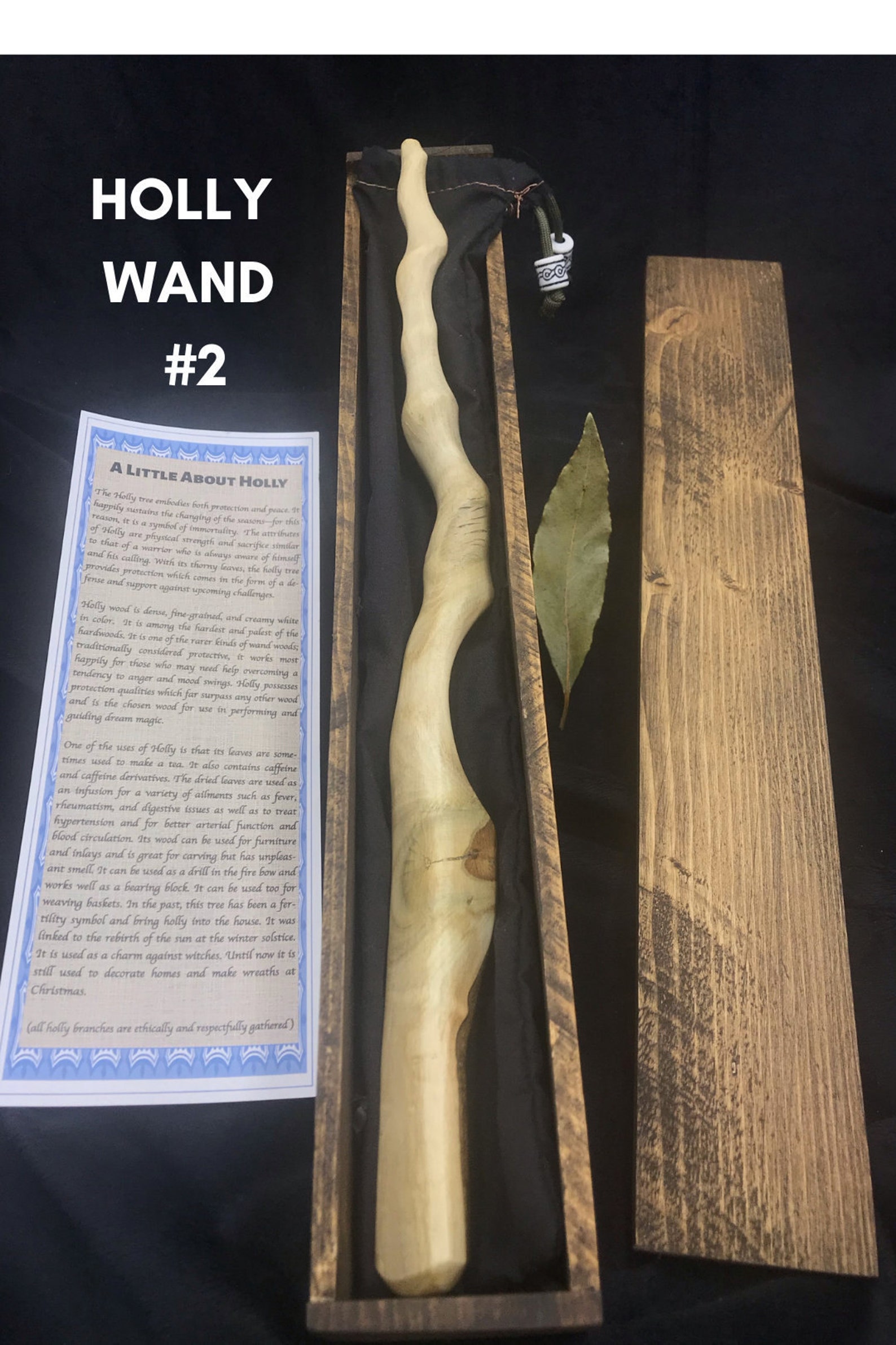 16'' HANDMADE REAL HOLLY Wood Wand Spiritual Gift for Etsy