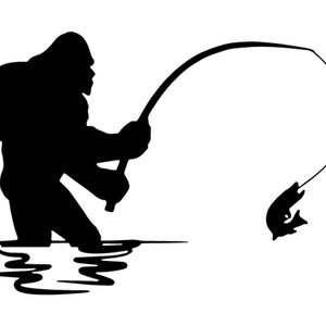 Bigfoot Bass Fishing Vinyl Decal: Sasquatch Car Truck Camper Sticker