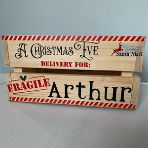 Christmas Eve delivery crate, wooden crate, gift box, christmas eve box