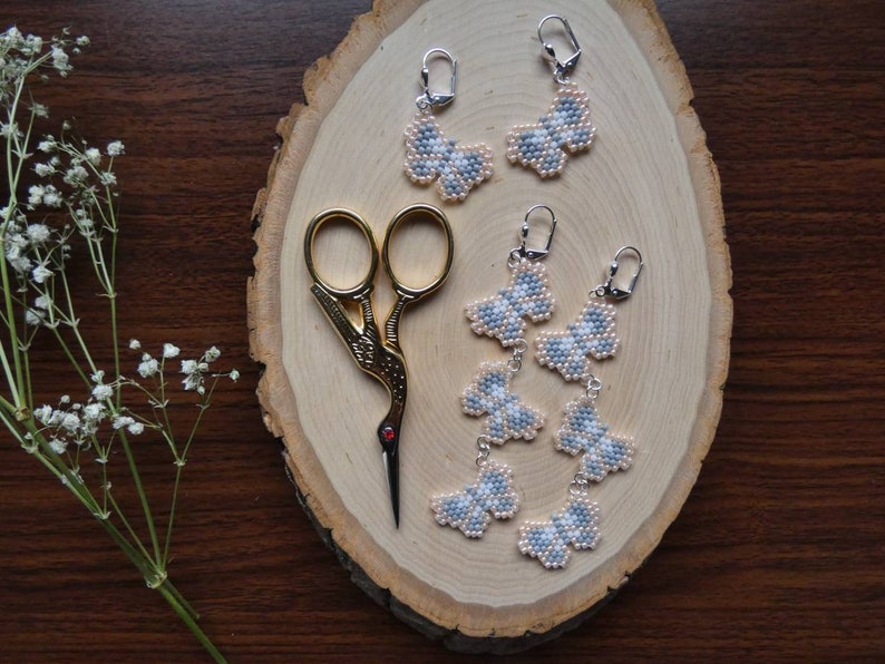 Pretty Gray White Beautiful Trendy Lightweight Long Silver Statement Earrings Fun Peach 90/'s Beautiful Glass Butterfly Earrings