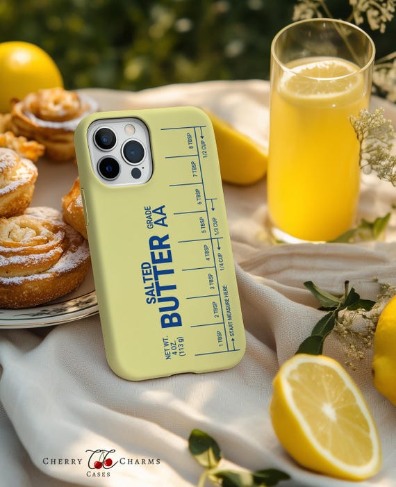 Salted Butter Phone Case, Funny Foodie Cover, butter Lover Gift, food Aesthetic, 3d look, Gift for Her,gift for him, MagSafe, iphone, pixel