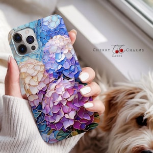 Verträumte Hortensie Hülle, Blumenliebhaber, Botanischer Garten, Natur Inspirierte Handyhülle, Geschenk für Sie, MagSafe Iphone 16e, Pixel,Samsung