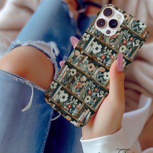 Boekenplanktelefoonhoes, Cottagecore-cover, boekenliefhebber, bloemen- en boekesthetiek, 3D-look, cadeau voor haar, MagSafe, iPhone 16,pixel