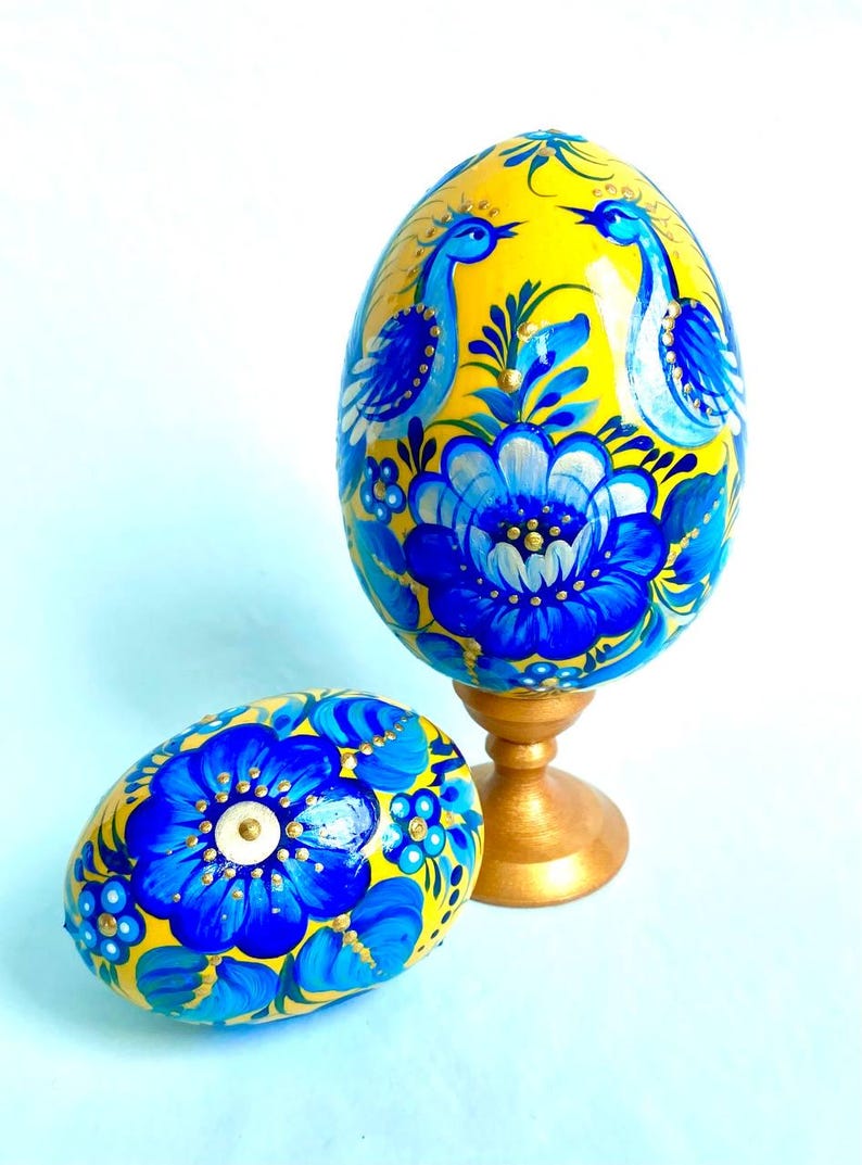 Petrykivka Easter Egg Set: Hand-painted Ukrainian Folk Art - Etsy