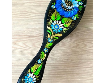 Petrykivka Painting Hairbrush: Wild Boar Bristles, Ukrainian Souvenir