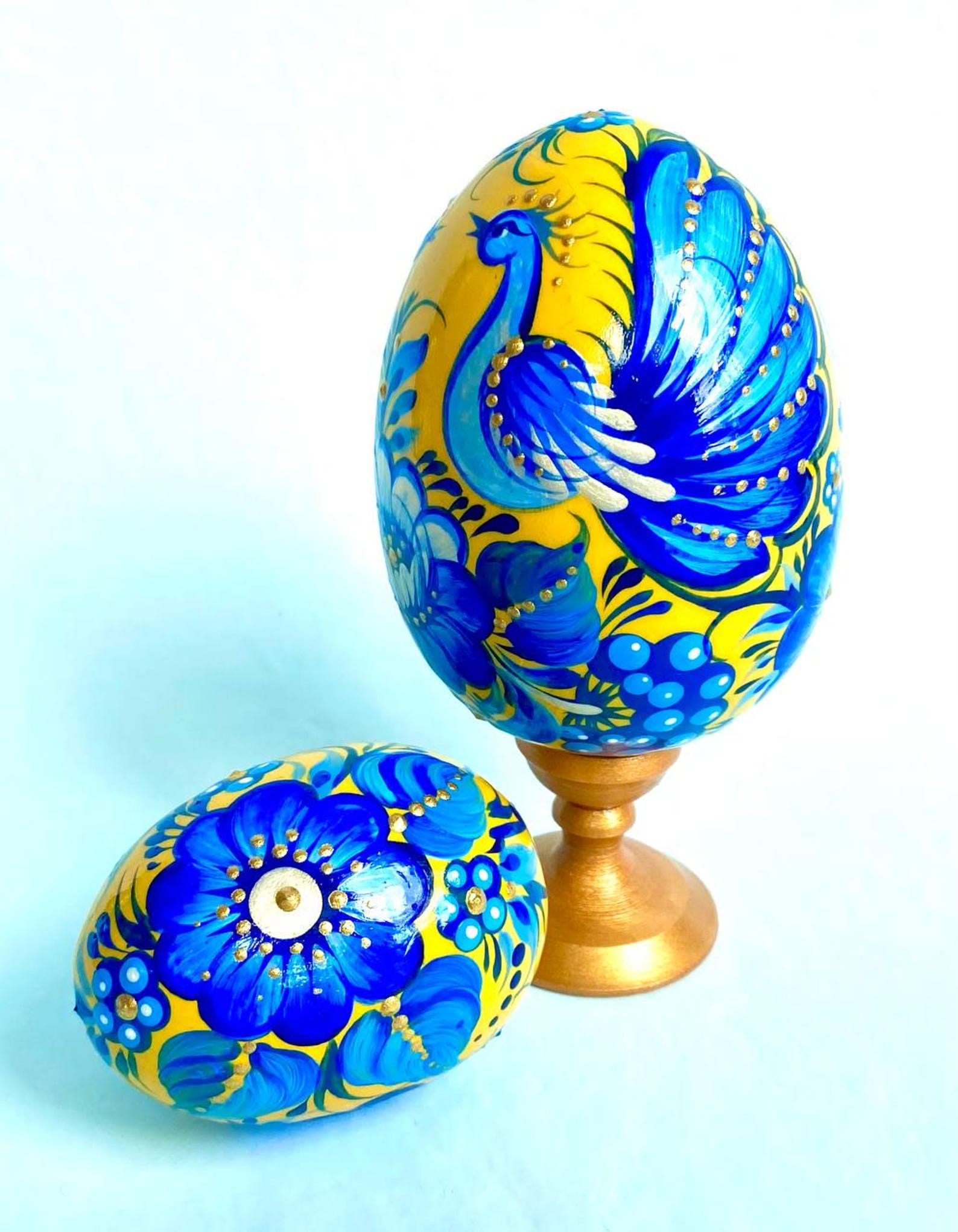 Petrykivka Easter Egg Set: Hand-painted Ukrainian Folk Art - Etsy