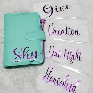 Personalized Budget Binder, Savings Money Planner, Budget Organizer, A6 Binder with Zipper Cash  Envelopes, Custom A6 Budget Binder Wallet