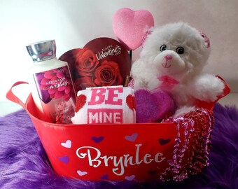 Valentines Basket Etsy Get him another kind of subscription, like one for books or hulu. valentines basket etsy