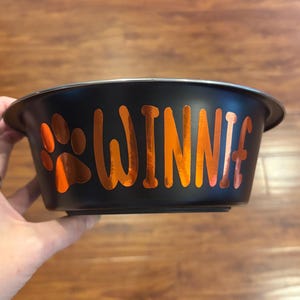 Comedero personalizado para perros, comedero a medida para mascotas, comedero de acero inoxidable para perros, comedero para comida de perros, comedero negro para perros, comedero personalizado para cachorros imagen 14