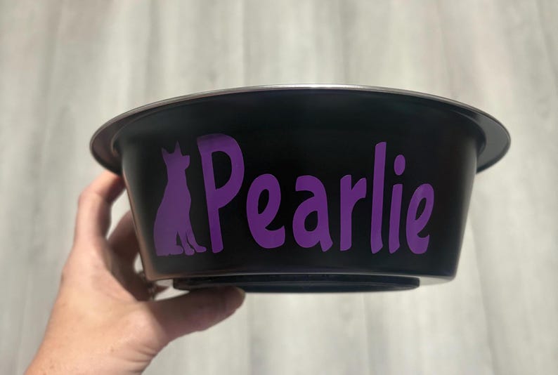 Comedero personalizado para perros, comedero a medida para mascotas, comedero de acero inoxidable para perros, comedero para comida de perros, comedero negro para perros, comedero personalizado para cachorros imagen 16