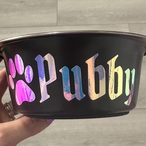 Comedero personalizado para perros, comedero a medida para mascotas, comedero de acero inoxidable para perros, comedero para comida de perros, comedero negro para perros, comedero personalizado para cachorros imagen 15