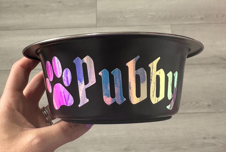 Comedero personalizado para perros, comedero a medida para mascotas, comedero de acero inoxidable para perros, comedero para comida de perros, comedero negro para perros, comedero personalizado para cachorros imagen 15