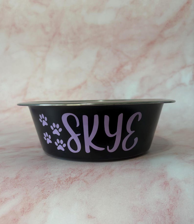 Comedero personalizado para perros, comedero a medida para mascotas, comedero de acero inoxidable para perros, comedero para comida de perros, comedero negro para perros, comedero personalizado para cachorros imagen 13