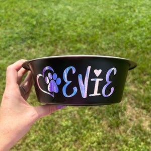 Comedero personalizado para perros, comedero a medida para mascotas, comedero de acero inoxidable para perros, comedero para comida de perros, comedero negro para perros, comedero personalizado para cachorros imagen 11