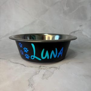 Comedero personalizado para perros, comedero a medida para mascotas, comedero de acero inoxidable para perros, comedero para comida de perros, comedero negro para perros, comedero personalizado para cachorros imagen 10