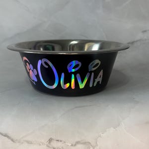 Comedero personalizado para perros, comedero a medida para mascotas, comedero de acero inoxidable para perros, comedero para comida de perros, comedero negro para perros, comedero personalizado para cachorros imagen 12
