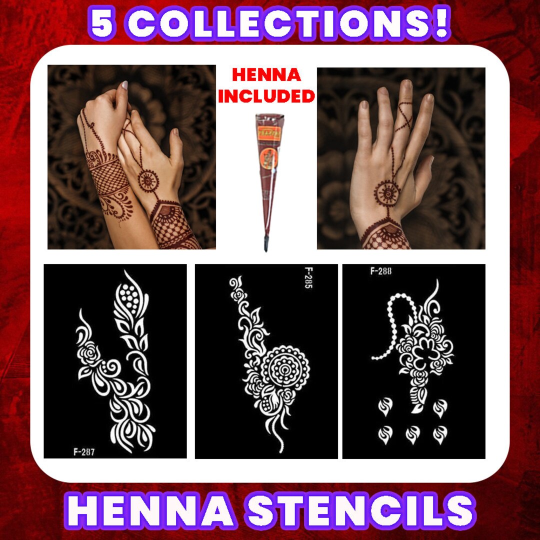 Hand Henna Stencils Traditional Henna Mehndi Designs Ethnic Hand Henna Hand Stencil Art Henna