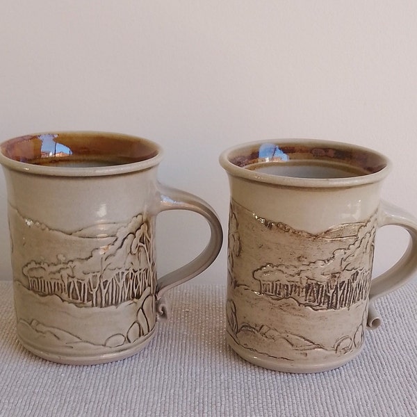 Vintage Graham Masters Sweenies Creek Pottery Mugs, Australian Pottery