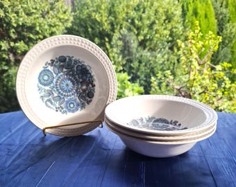 Pontesa Granada Bowls Set of 4 Castillian Collection Ironstone Made in Spain Vintage Tableware