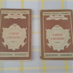 ラ・フォンテーヌ寓話、1940年代、ショワジー版ディドロ、古典フランセとエトランジェ、書物I、II、レア