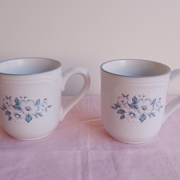 Two Vintage Country Ware Stoneware Mugs "Ashberry", Made in Japan, cottage core