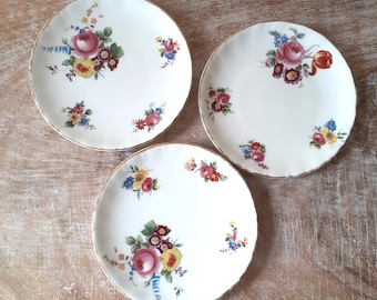 Platos para mantequilla Royal Doulton vintage / Platos para alfileres de porcelana inglesa con estampado floral