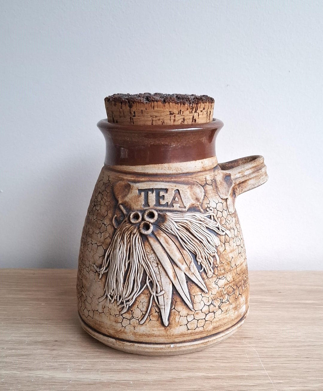 Vintage Australian Pottery Tea Canister: Wartook Hand-thrown Gum