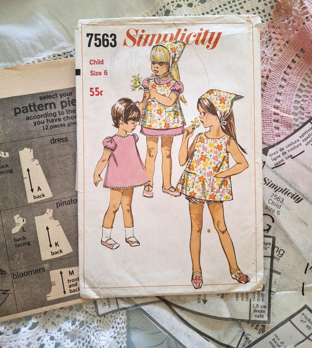 Vintage 1968 Simplicity Pattern 7563 Child’s Dress Sewing Pattern ...